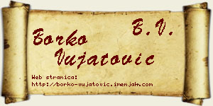 Borko Vujatović vizit kartica